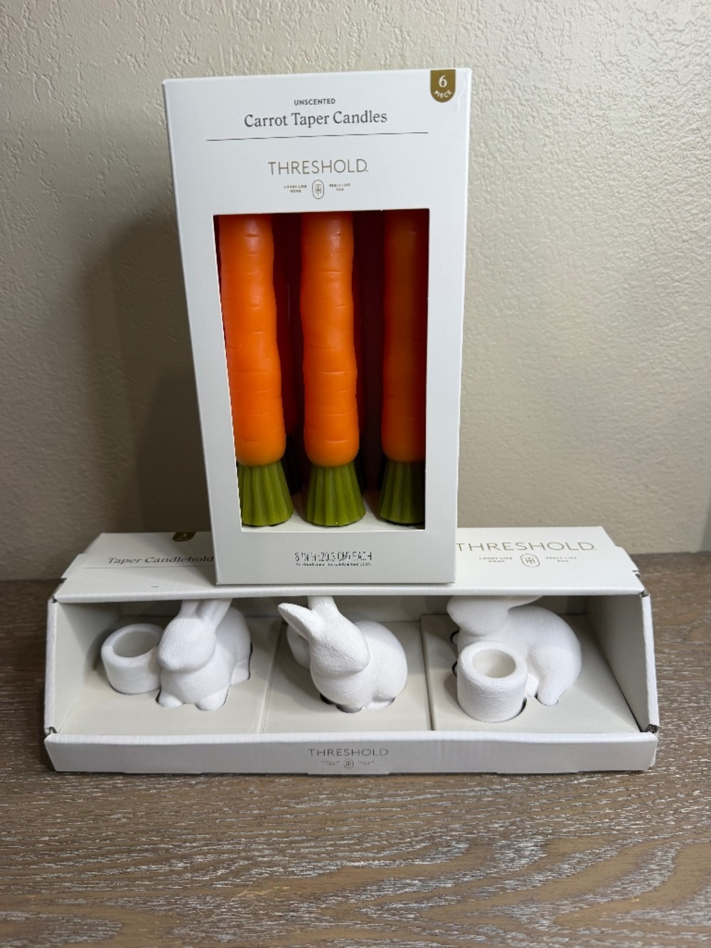 6pk Carrot Taper Candle Set / set of 3 Taper Candleholders